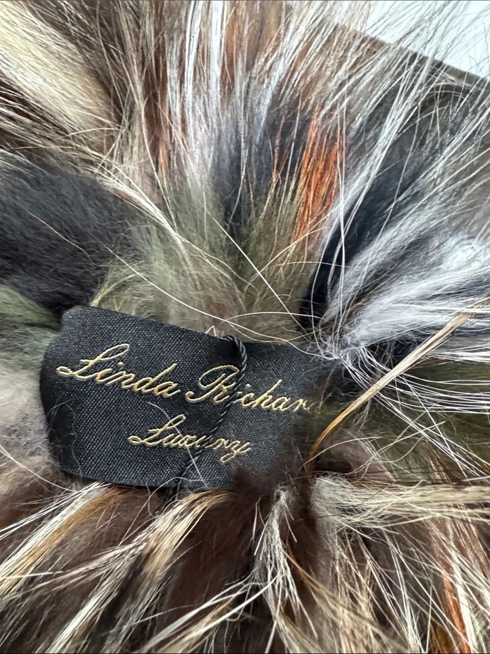 Linda Richards Multicolor Fox Fur Collar - Earth Tone Blend- NWT & Box